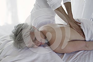 Woman Receiving A Back Massage