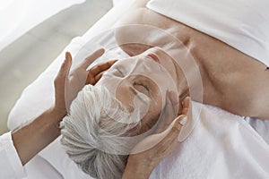 Woman Receiving Massage photo