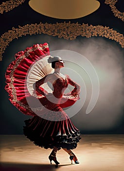 woman in red dancing flamengo