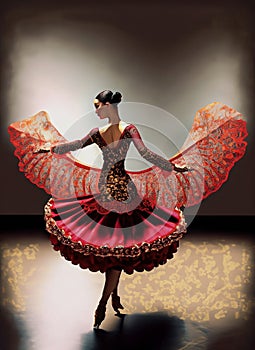 woman in red dancing flamengo