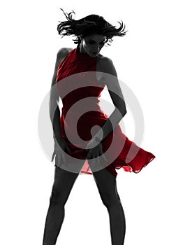 woman in red dress silhouette