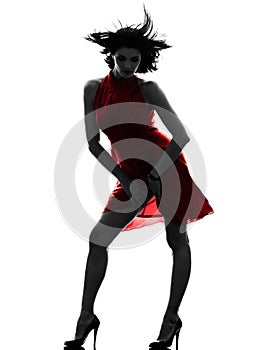 woman in red dress silhouette