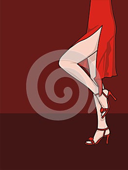 Woman in a red dress (Vector)