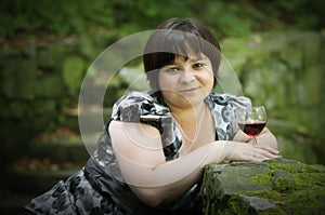 Woman and red wine 2