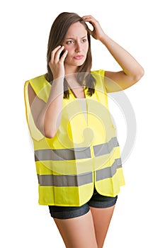 Woman With a Reflector Vest