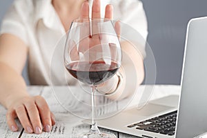 Woman refused a glass of wine