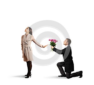 Woman rejecting man