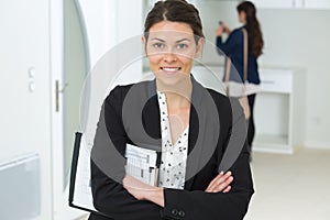 woman relator looking at camera