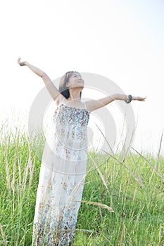 Woman relax and garden