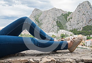 Woman relaxing.