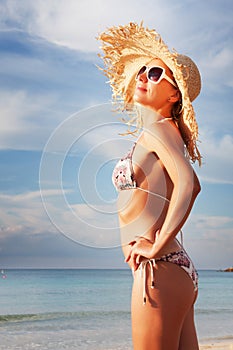 woman relaxing on the beach