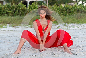 Woman relaxing in the beach