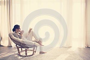 Woman relaxing in chair