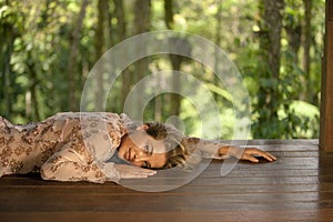 Woman Relaxing Forest