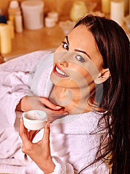 Woman relaxing at home bath