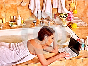 Woman relaxing at home luxury bath