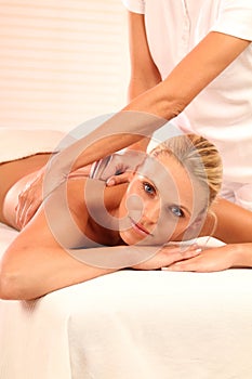 Woman relaxing during massage