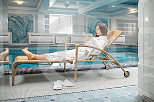 Woman relaxing in the spa