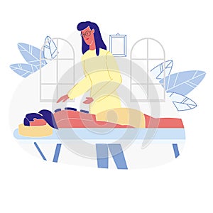 Woman Relaxing in SPA Flat Vector Illustration