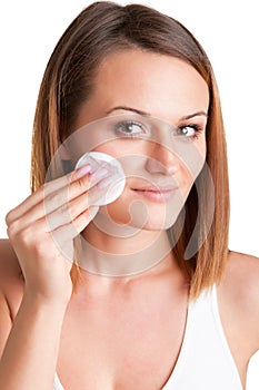 Woman Removing Make-Up