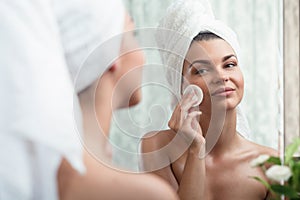 Woman removing make up