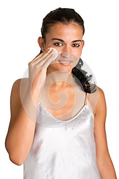 Woman Removing Make-Up