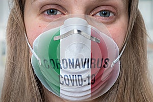 Woman with respirator mask - Coronavirus COVID, MERS, SARS conce