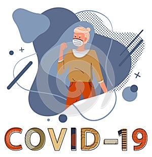 Woman in respiratory medical mask call to fight with virus, concept of world epidemy of covid19