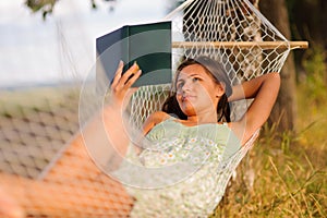 Woman rest in hammock