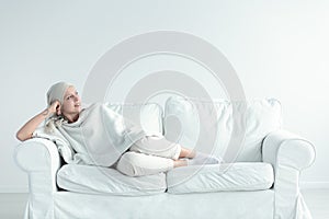 Woman resting after chemo photo