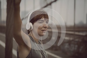 Woman resting after exercise