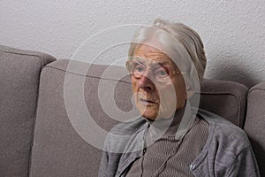 Woman in retirement home