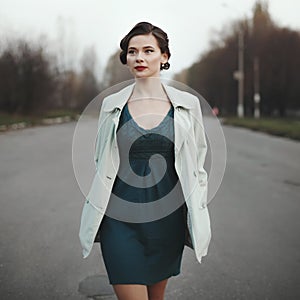 Woman with retro coiffure