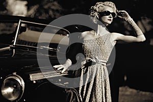 Woman and retro img
