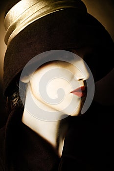 Woman in retro hat