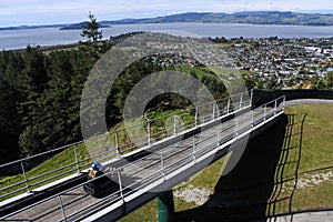 Woman ride on Skyline Rotorua Luge