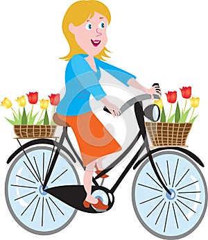 Woman riding a bicycle