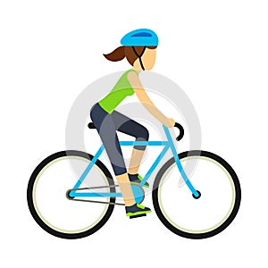 Woman riding bicycle