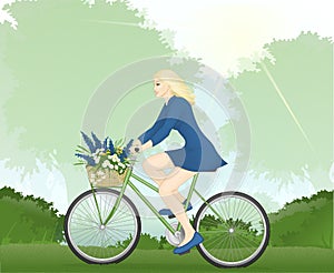 Woman riding a bike