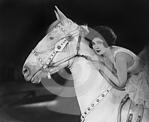 Woman riding horse