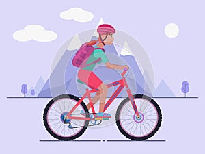 Woman riding a mountain bike