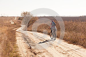 Woman riding a mountain bike