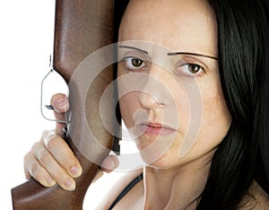 Woman with riffle