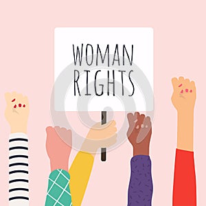 Woman right. Women resist symbol. Vector illustration photo