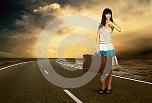 Woman on the road