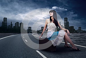 Woman on the road