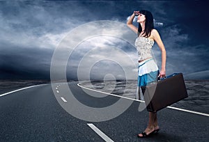 Woman on the road