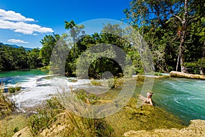 Woman in Roberto Barrios Cascades Mexico photo