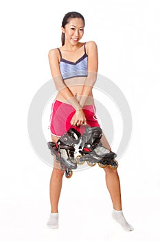 Woman With Rollerblade photo