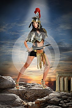 Woman In Roman Armor